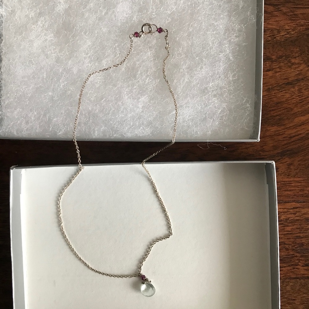 Adel Chefridi Aquamarine & Garnet Necklace